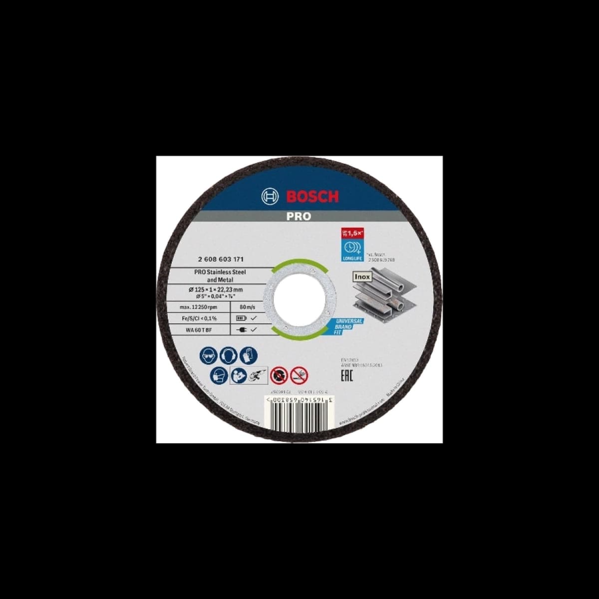BOSCH REZ.PL. INOX 125x1x22 10/1 box
