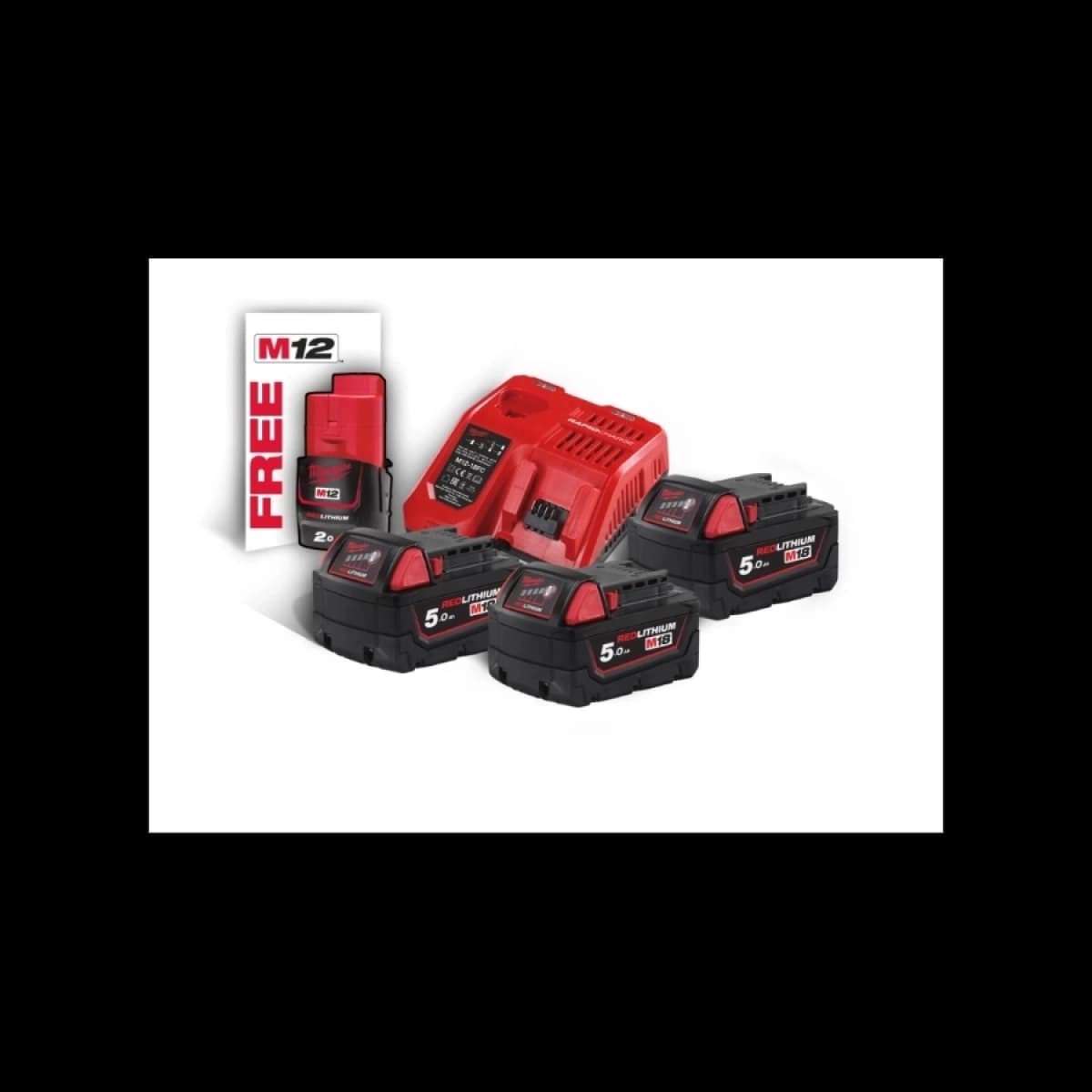 MILWAUKEE PUNJAČ+3 BATERIJE 5AH M18NRG-503
