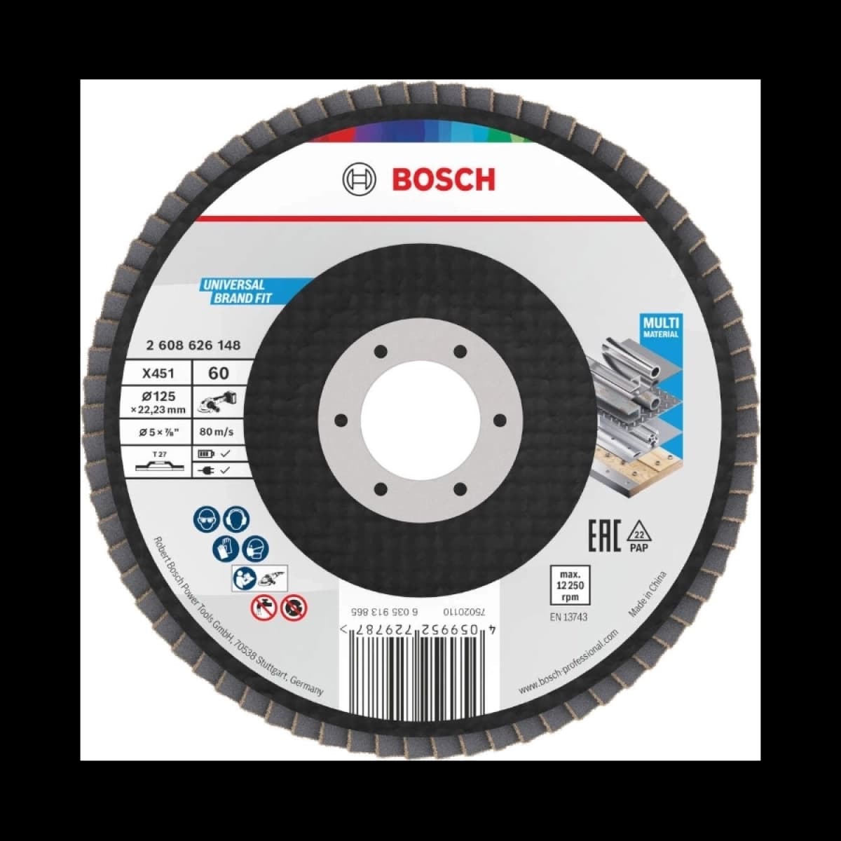 BOSCH X451 Lamelasti disk Fi 125 T27 G60 rav