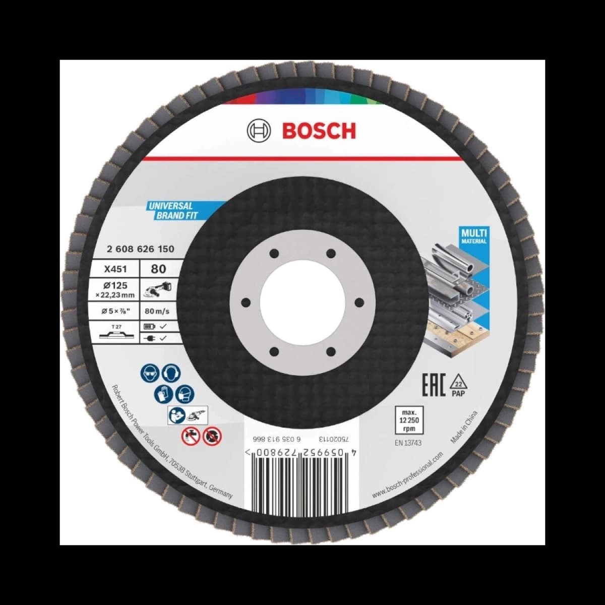 BOSCH X451 Lamelasti disk Fi 125 T27 G80 rav