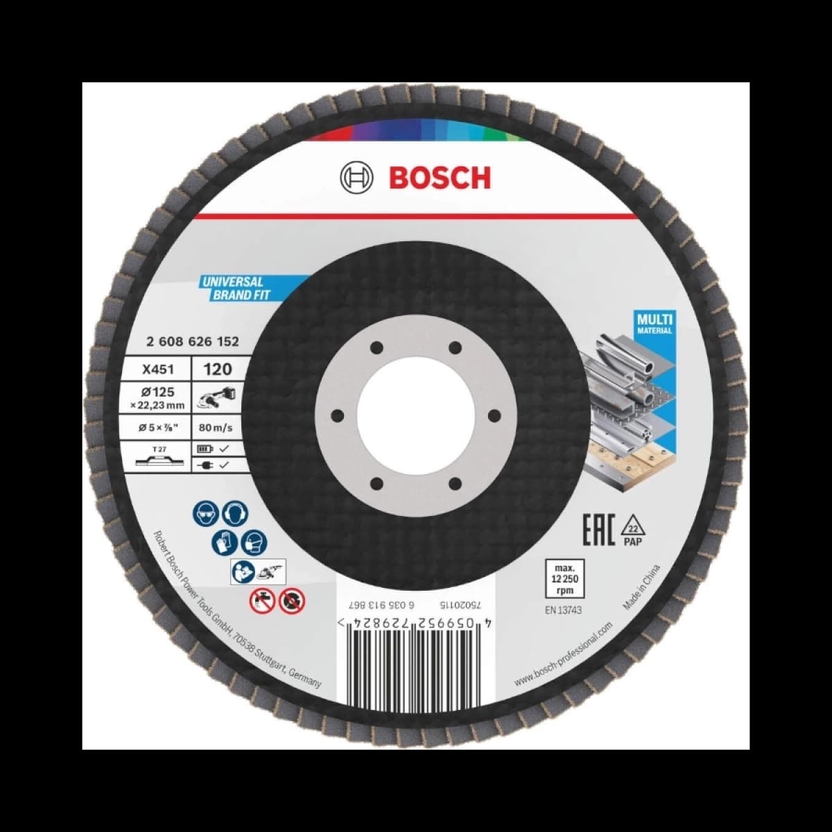 BOSCH X451 Lamelasti disk Fi 125 T27 G120 rav