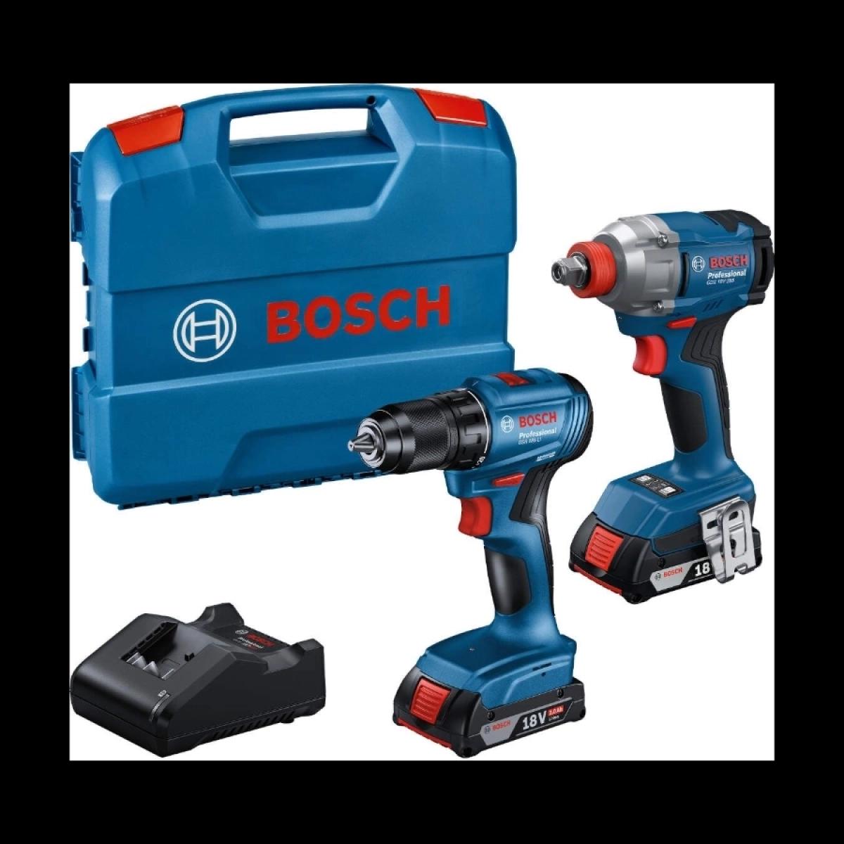 BOSCH AKU SET GDX 18V-285 + GSR 185 2x2.0Ah