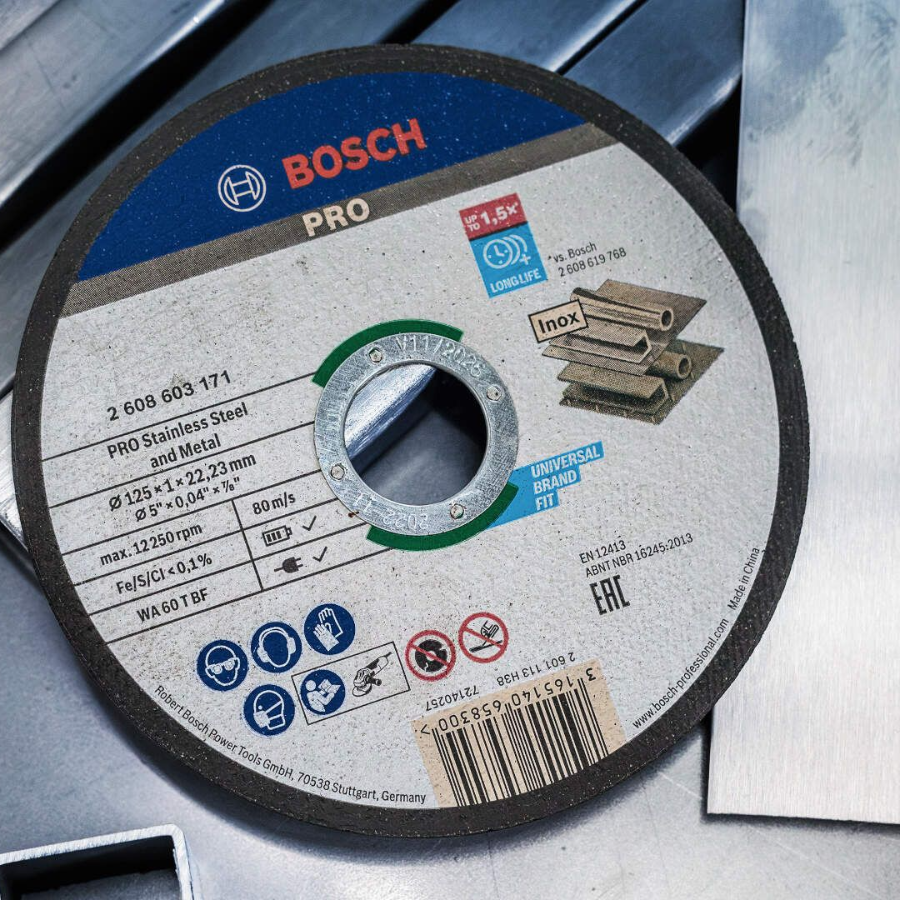 BOSCH REZ.PL. INOX 125x1x22 RAPIDO Ecomex