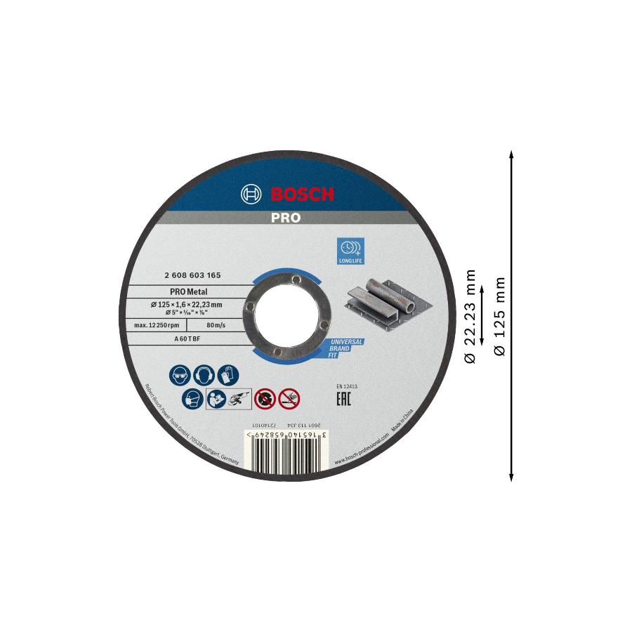 BOSCH REZ.PL.STANDARD 125x1,6x22 A60 Ecomex