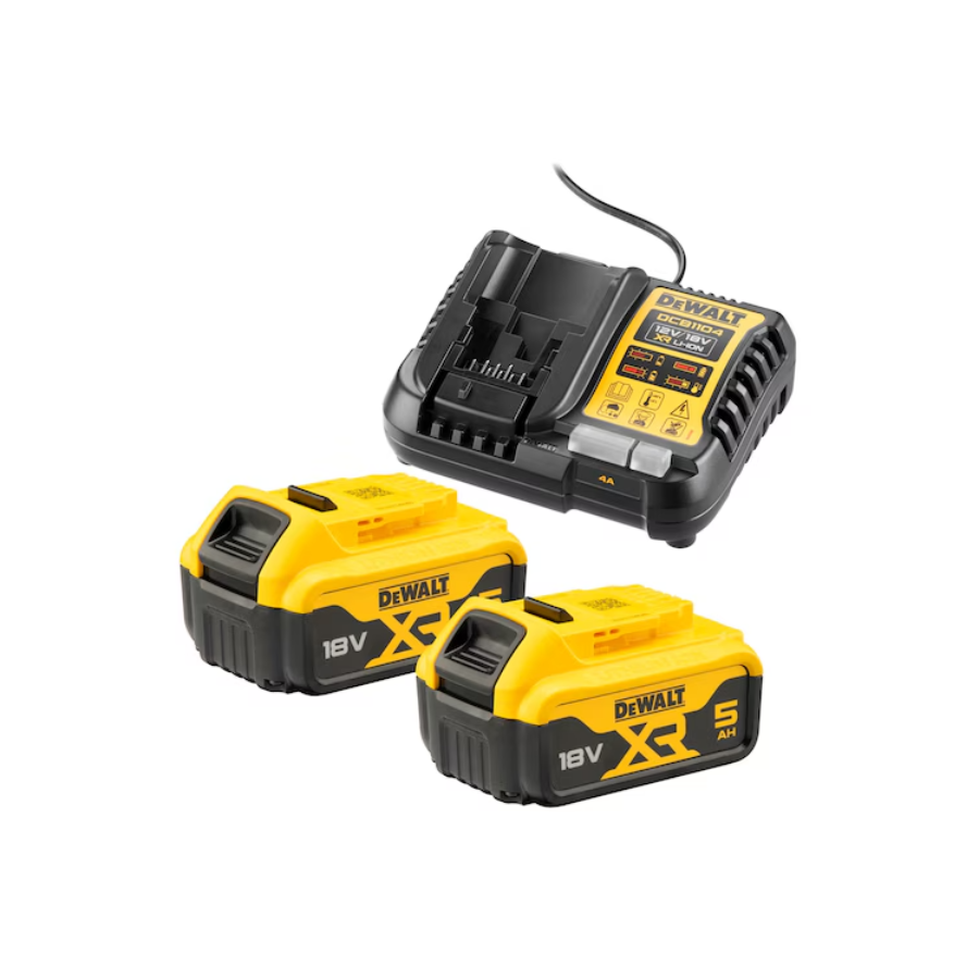 DEWALT SET BAT 18V XR 2x5 Ah + PUNJAC DCB1104