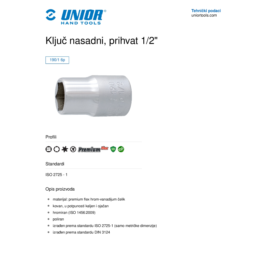 UNIOR KLJUČ NASADNI 27 1/2