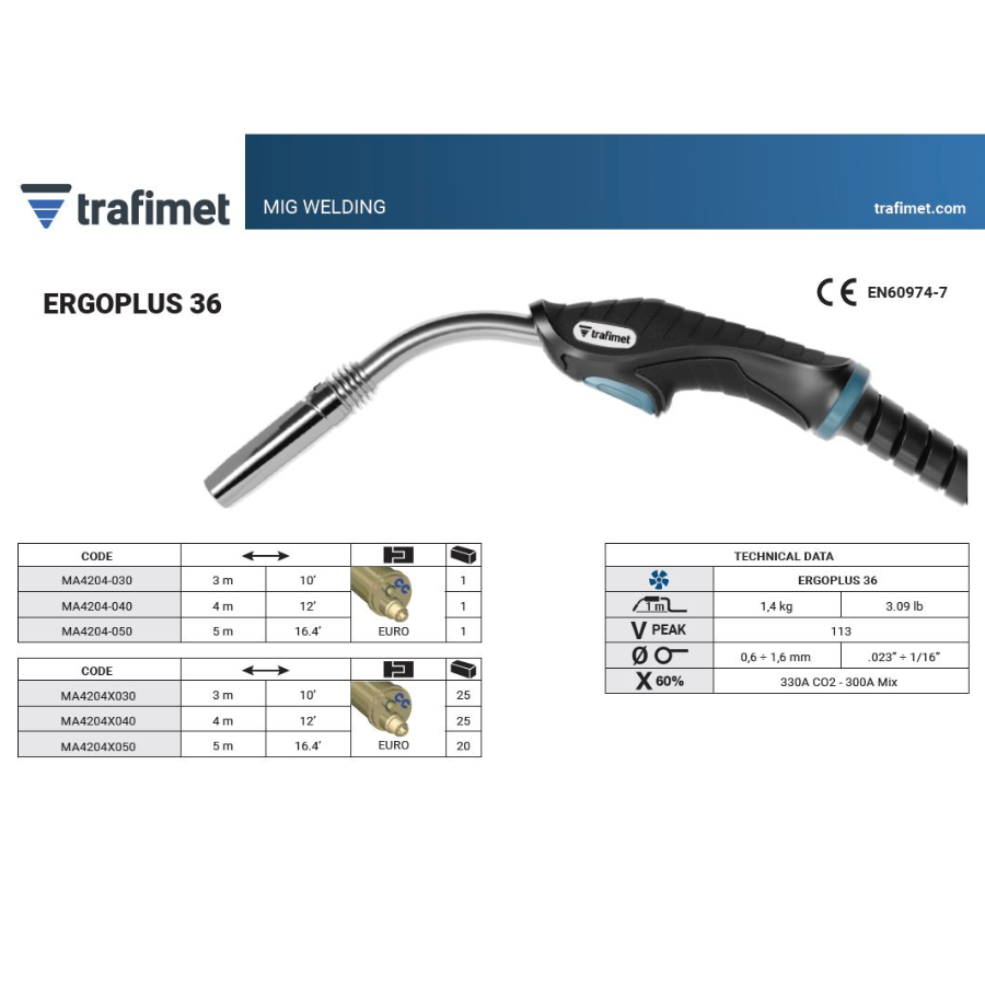 TRAFIMET MIG MAG GORIONIK ERGOPLUS 36 5 metar EURO Ecomex