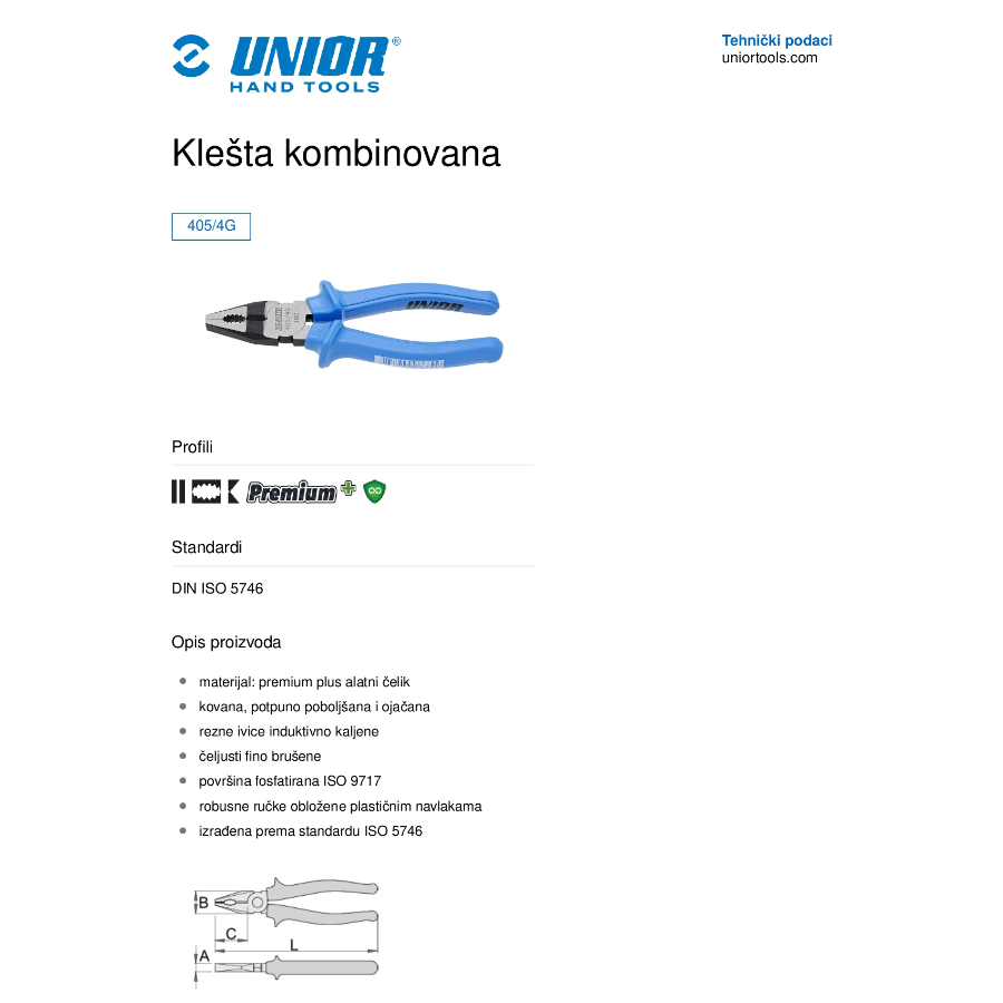 UNIOR KLEŠTA KOMBINOVANA Ecomex