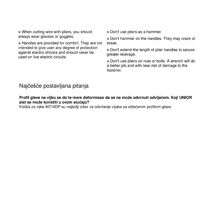 UNIOR KLEŠTA KOMBINOVANA 200 mm U406/1BI Ecomex