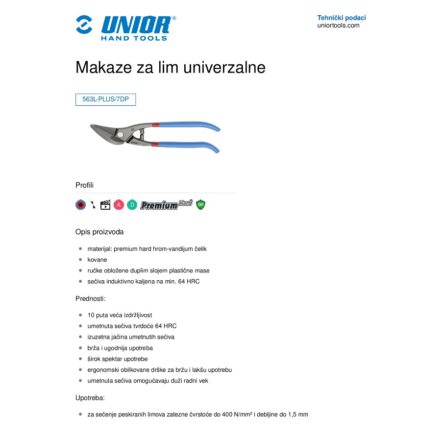 UNIOR MAKAZE ZA LIM 280L U563/7PLUS-DP Ecomex