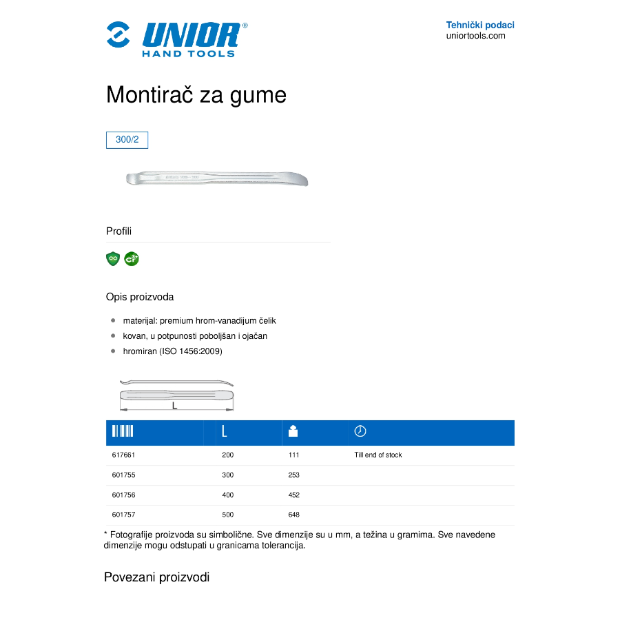 UNIOR MONTIRAČ ZA GUME 500 U300/2 Ecomex