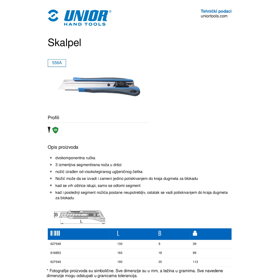 UNIOR SKALPEL 160 U556A Ecomex