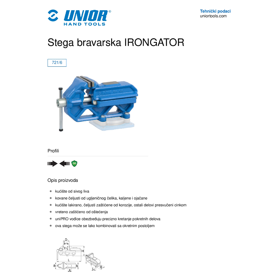 UNIOR STEGA BRAVARSKA 150 U721/6 Ecomex