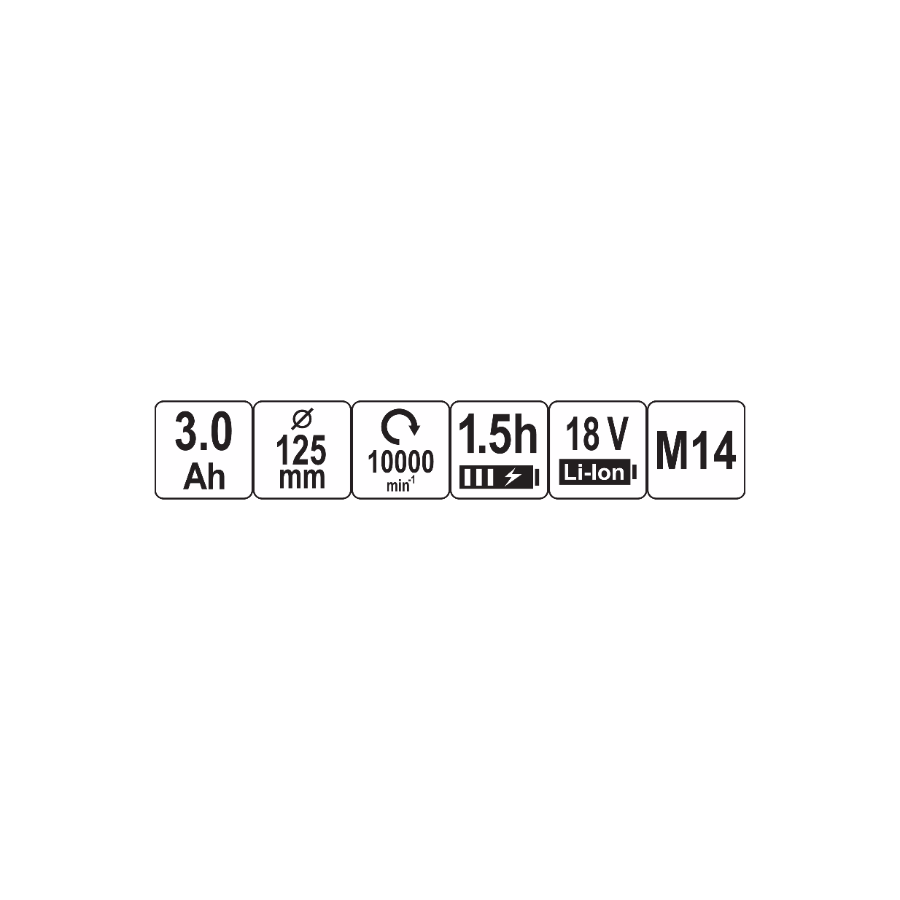 YATO AKU UGAONA BRUSILICA 125 mm 18 V 2 bat x 3Ah Ecomex